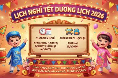 Thông báo lịch nghỉ Tết dương lịch 2026